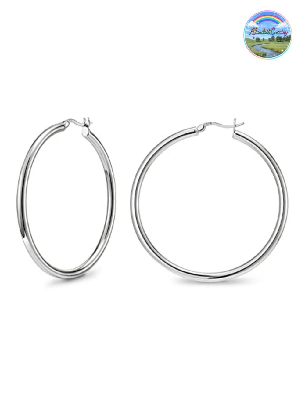 Sterling Silver Post Hoop Earrings Chunky Huggie 30mm Lightweight